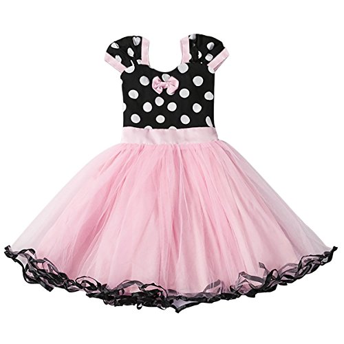 Baby.Yep Toddler Girls' Polka Dot Princess Party Cosplay Pageant Fancy Costume Bowknot Ballet Leotard Tutu Dress up