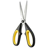 Zestkit Heavy Duty Kitchen Shears and Multi-Purpose Utility Stainless Steel Kitchen Scissors (SMOOTH CUTTING TECHNOLOGY) for Chicken, Poultry, Fish, Vegetables, Herbs and BBQ's (Black, Yellow)
