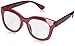 Peepers by PeeperSpecs Women's Blue Light Blocking Reading Glasses & No Correction Eyewear-Center Stage Oversized, Berry-Original Lenses, 52 mm + 2