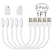 Short Micro USB Cable 5 Pack, 1FT White Android USB Charging Cord for Fast Charge & Sync Data, High Speed USB 2.0 for Samsung, HTC, Motorola, Nokia, Kindle, MP3, Tablet and More primary