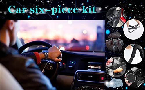 TUZIJIXG car accessories interior，8-piece set Containscar car trash can，car coasters，sunglass holder for car，car detailing brushes，headrest hooks for car，seatbelt covers，is car essentials