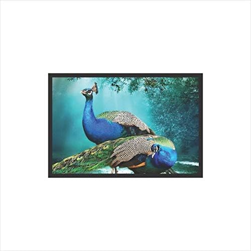 Mad Masters Peacock Mor Painting Aesthetic Hanging Photo Frame Decorative Item Home Decoration and Wall Decor for Living Room and Bedroom (MM 189, 8x12 Inch, Paper, Without Plexi Glass)