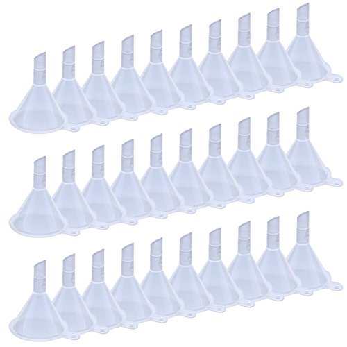 Zicome Mini Plastic Funnel, 30 Pack, Clear