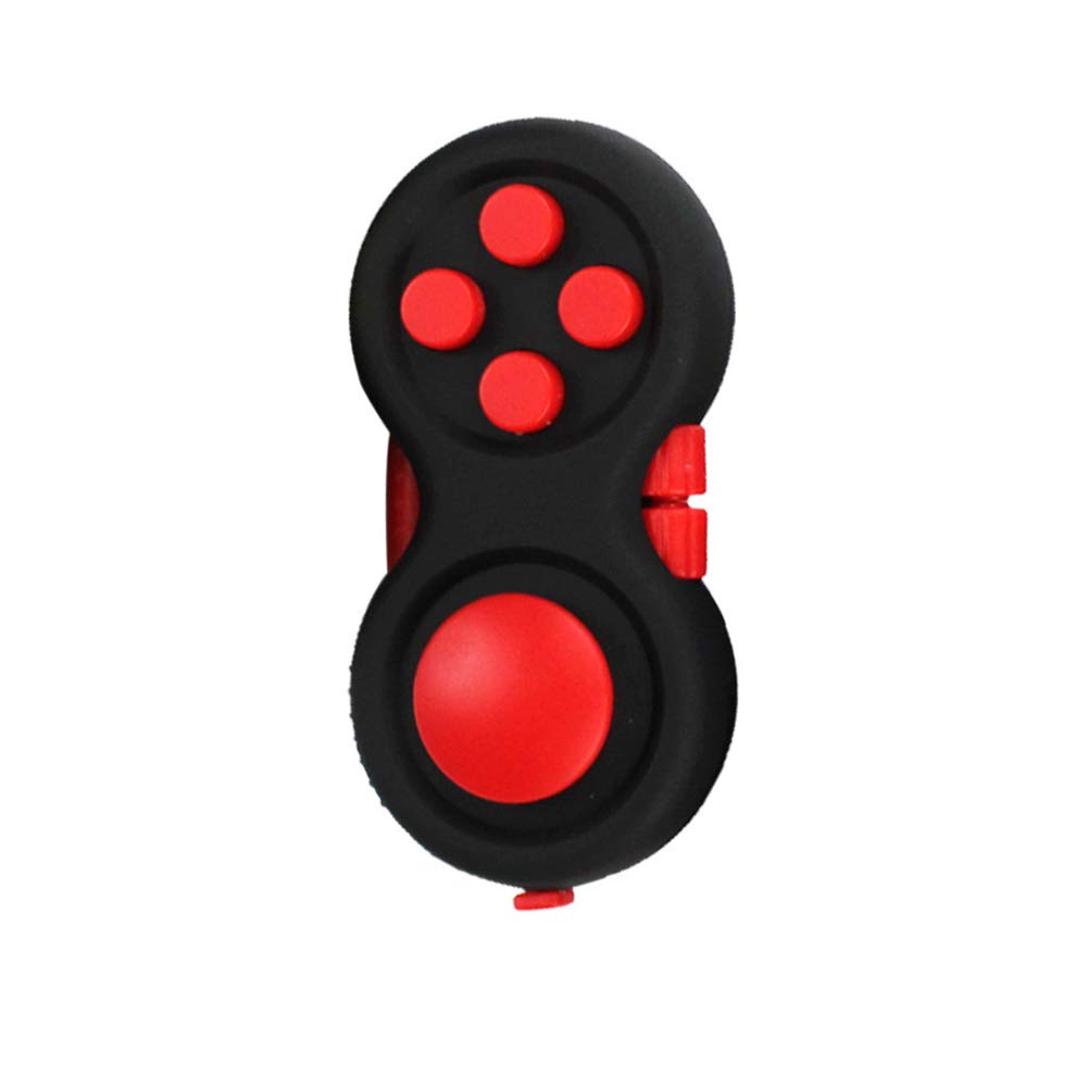 Ousyaah Simple Dimple Fidget Toy, Fidget Pad with 8-Fidget Functions, Figet Toys Cube, Finger Toys Figit Figet for Children Adults Stress Relief, ADHD, ADD, Autism (Red)