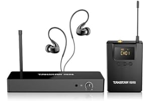 Wireless in-Ear Monitor System with 10 Channels, 164Ft Distance, UHF Wireless IEM System for Stage, Church, Studio, Exhibit, Lecture, Speech, Simultaneous Interpretation, Musicians (TAKSTAR WPM-300)