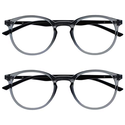 Opulize Met 2 Stuks Blauw Licht Blokkeert Leesbril Computer Gamen Grijs Zwart Mannen Vrouwen BB60-7 +3,50