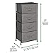 mDesign Vertical Dresser Storage Tower - Sturdy Steel Frame, Wood Top, Easy Pull Fabric Bins - Organizer Unit for Bedroom, Hallway, Entryway, Closets - Textured Print - 4 Drawers - Charcoal Gray/Black