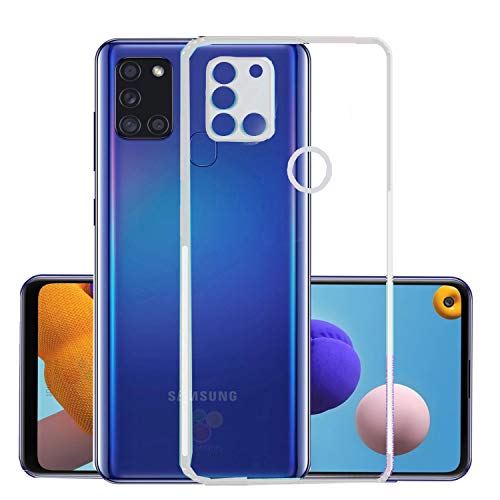 ValueActive Back Cover for Samsung Galaxy A21S Case Cover Slim Crystal Clear Soft TPU Back Cover Anti-Dust Plugs Protect