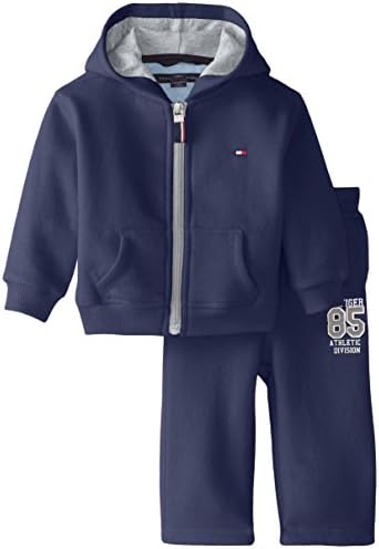 Tommy Hilfiger Baby Boys' Draper Fleece Sweatsuit Set, Swim Navy, 6 Months
