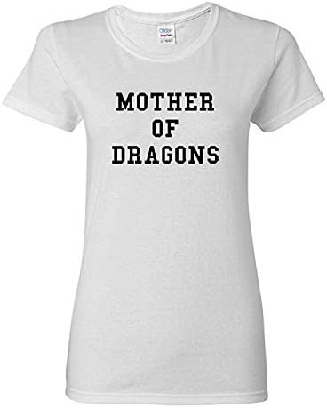 Krissry Womens Mother of Dragons Fashion T Shirt Black W/Neonpink Small