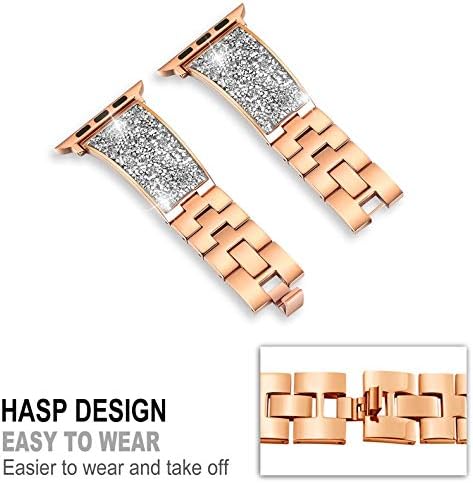 40mm 4 5 アクセサリ サプライ 44ミリメートル金属ステンレスストラップ スタイリッシュな光沢のあるダイヤモンドストラップ互換iwatchシリーズとの5 4 3 2 1に対応 42ミリメートル Size Rose B08k98bk1x B08k98bk1x Rose 40ミリメートル Color アップル