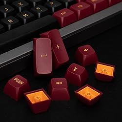 Mintcaps Red Black Keycaps Set MSA Profile