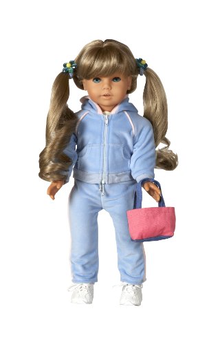 Velour Activewear Suit with Sneakers, Tote Bag and Hair Ties - Outfit Fits 18" Dolls Like American Girl