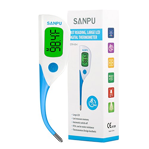 SANPU Digital Oral Thermometer Fast 8 Seconds Reading Rectal and Armpit