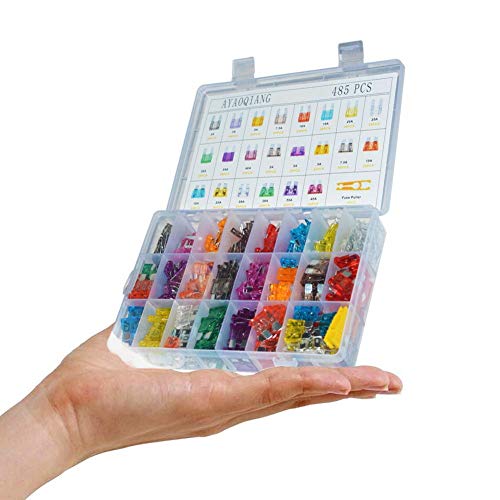485pcs Assorted Medium & Standard Auto Car Truck Blade Fuses Assortment - 2A 3A 5A 7.5A 10A 15A 20A 25A 30A 35A 40A-ATC/APR/ATO+ATM Boat Automotive Replacement Fuses