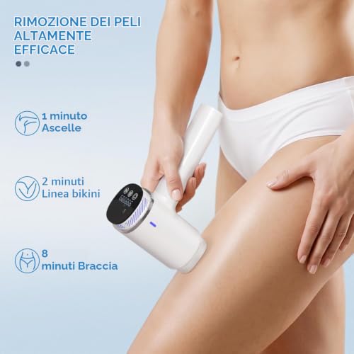 NALONE Pulsed Light Epilator with Cooling Function, 4-In-1 HR/SC/RA/BT IPL Women's Laser Epilator, 999,900 Pulsed Light Suitable for Hair Removal Body, Face, Armpits, Legs (White (22J))