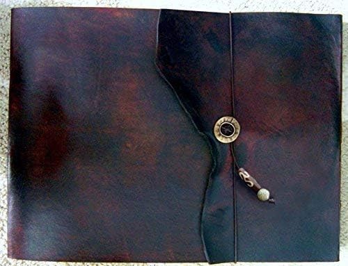 9.5" x 12" Large Refillable Leather Sketchbook, Natural Edge, Distressed Leather sketchbook, Refillable Journal, Large leather journal, Refillable sketchbook cover, guest book, photo album