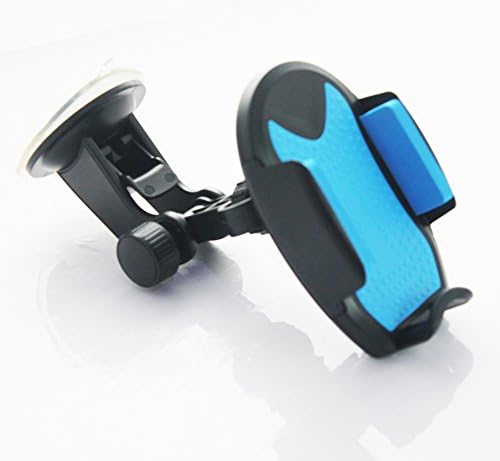 Cell Phone Holder - Mobile Phone Car Mount - 360° Rotation Windshield Dashboard Cradle for GPS iPhone 8 7 7Plus 6 6Plus 5S 5 5C Samsung Galaxy S7 Edge 6S Smartphones (Blue)