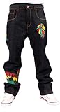 Money Talks Men's Rasta One Love Loose Fit Jeans