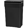 PayLessHere 13 Gallon 50 L Trash Can with Lid Plastic Kitchen Trash Bin Automatic Touch Free Motion Sensor Trash Can (1, Black)