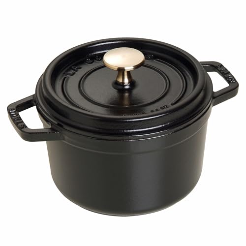 Staub Cast Iron 1.25-qt Round Cocotte - Matte Black, Made in France