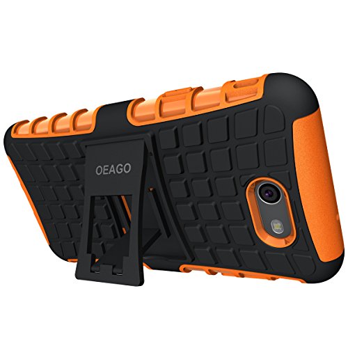 Galaxy J7 V Case, Galaxy J7 Prime Case, Galaxy J7 Perx Case, Galaxy J7 Sky Pro / Galaxy Halo Case, OEAGO Samsung Galaxy J7 2017 Case Tough Rugged Dual Layer Protective Case with Kickstand - Orange - Thumbnail 3
