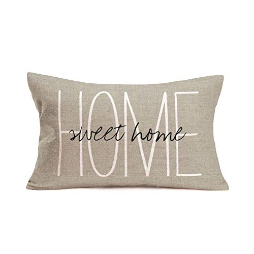 Asamour-12x20-Inches-Pillow-Covers-Rustic-Farmhouse-Decor-Home-Sweet-Home-Quotes-Words-Pillowcases-Cotton-Linen-Inspirational-Letters-Saying-Throw-Pillow-Case-Cushion-Cover-for-Sofa-Couch-Bedroom