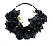 Floral Fall Rose Holiday Christmas Crown Festival Headbands Hippie Flower Headpiece F-53 (Black)
