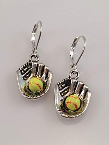 Softball Glove Earrings - Thumbnail 2