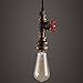 WINSOON 1PC Antique Pendant Pipe Lamp Rustic Hand Painted Industrail Ceiling Lights Aged Rusty Bronze