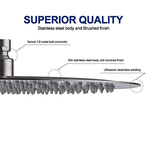 HOMOOK Shower Column System Retro-Fit 2-Function Magic Control Hand Shower Combo with 8 inch Rainfall Ultra-thin Stainless Steel Showerhead