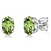 Gem Stone King 2.12 Ct Green Peridot Gemstone Birthstone 925 Sterling Silver Heart Pendant Earrings Set With 18 Inch Silver Chain