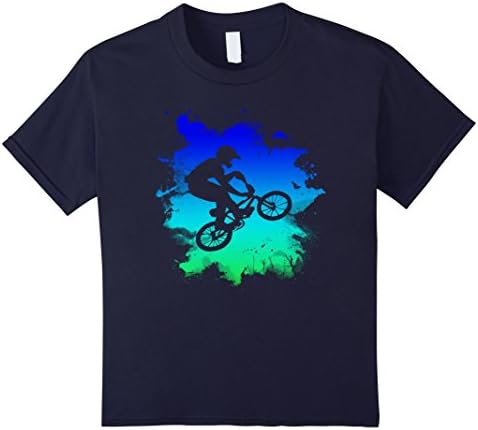 Kids BMX Bike T-Shirt For Riders 8 Navy