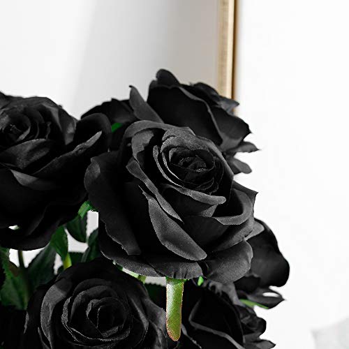 Luyue Artificial Silk Black Rose Flower Bouquet Wedding Party Home
