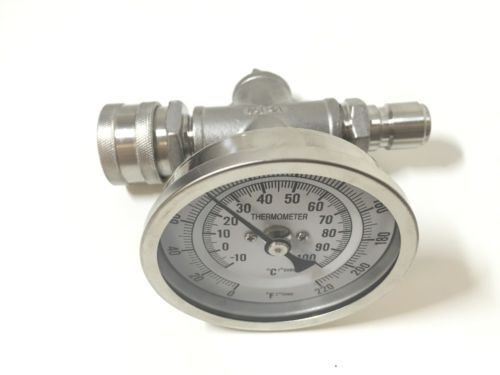 East Coast Brew Parts Inline thermometer with quick disconnects