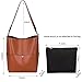 S-ZONE Women's Fashion Vintage Leather Tote Shoulder Bag Handbag Purse, Brown, Large