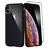 Spigen Ultra Hybrid 360 Designed for Apple iPhone Xs MAX Case (2018) Tempered Glass Screen Protector Included - Black
