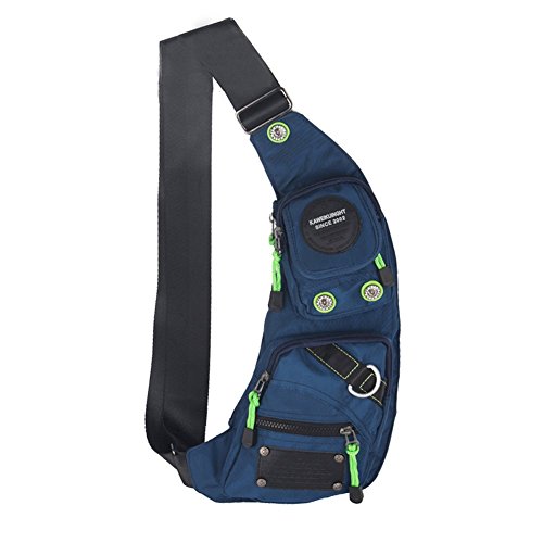 Kawei Knight Nylon Sling Bag Messenger Backpack (Blue)