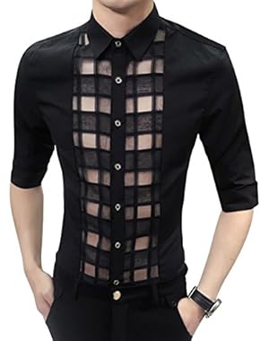 Men's Sexy See Through Half Sleeve Shirt
