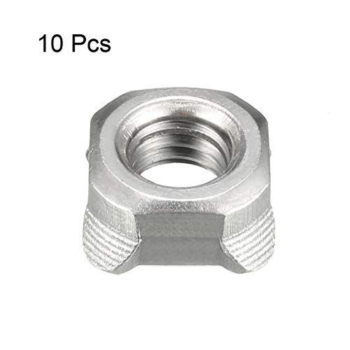 uxcell Weld Nuts,M8 Square UNC Coarse Carbon Steel Machine Screw Silver
