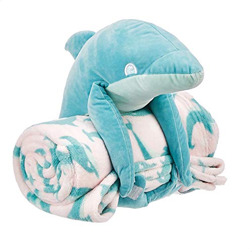 Amazon Basics Kids Jumping Dolphins Patterned Throw Blanket with