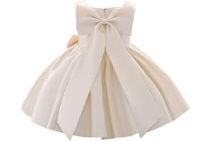 IDOPIP Flower Girls Bowknot Tutu Dress for Kids Baby Princess Wedding Bridesmaid Birthday Party Pageant Baptism Dresses