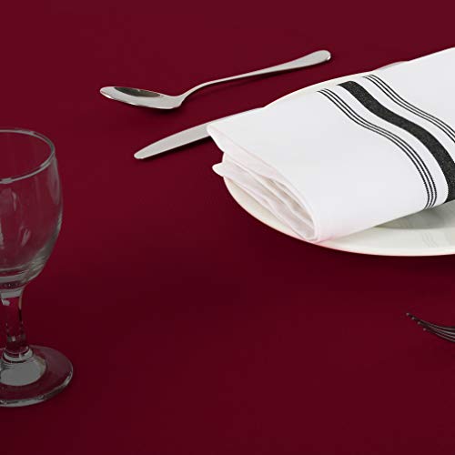 Waysle 90-Inch Round Polyester Tablecloth for Home Wedding Restaurant, Burgundy