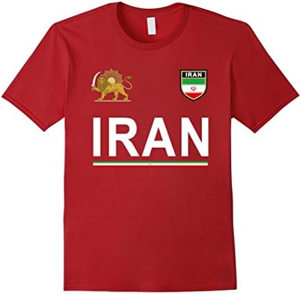Mens Iran Cheer Jersey 2017 - Football Iranian T-Shirt Large Cranberry
