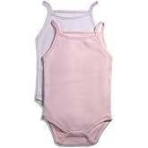 Feathers Baby Girl Tank Top Bodysuit Cotton One Piece 2 Pack, Sizes 3M-36M | Super soft 100% cotton baby girl bodysuits, tank top one piece, newborn to toddler