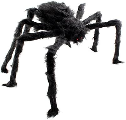 Zonyor Large Black Realistic Fake Spider Plush Puppet Prank Jokes Toy Halloween Party Decorations Props 75cm
