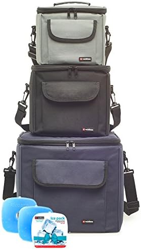 Cooler Bag (Set of 3 Insulated Lunch Bags + 3 Ice Packs) –Fresher Food Soft Cooler Bag Set – Includes S, M, L Cooler Tote –Perfect Thermal Lunch Cooler or Beverage Cooler Bag – Perfect Meal Prep Bags