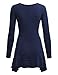 MBJ WT1178 Womens Long Sleeve Double Layer Tunic Top XL NAVY