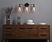 Phansthy 3 Light Industrial Wall Sconce Black Sconces with 5.6 Inches Dome Shape Clear Glass Shade for Bathroom Vanity Mirror, Black