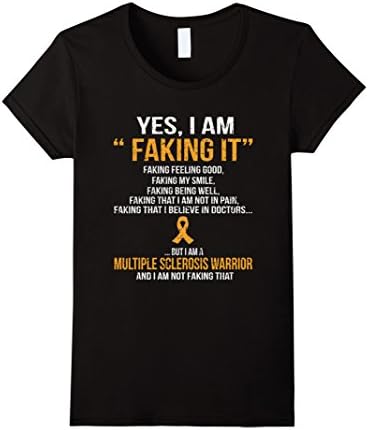 Women's I am a multiple sclerosis warrior t shirt XL Black
